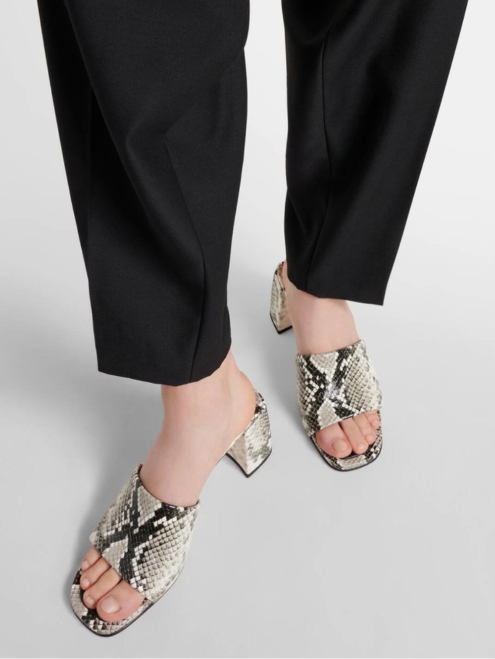 Jimmy Choo Lena 70 snake-effect leather mules